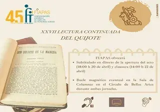Cartel de la XXVII Lectura Continuada del Quijote de FIAPAS