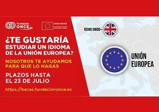 Banner informativo sobre la VI edición del programa de ayudas de movilidad internacional para que jóvenes con discapacidad de Fundación ONCE (Fuente: Fundación ONCE)