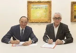 Momento de la firma del acuerdo entre el Thyssen y Bankinter (Fuente:  Museo Thyssen)