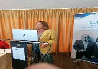 Ponente hablando en el encuentro con expertos