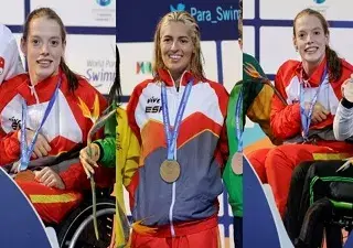 Marta Fernández y Michelle Alonso con sus medallas (Fuente: Comité Paralímpico Español)