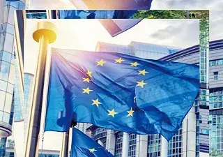 Detalle de la portada del documento, con la bandera de la Unión Europea